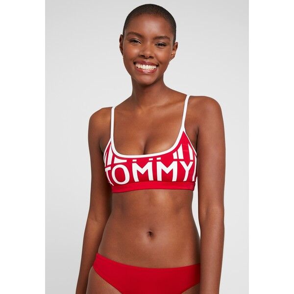 Tommy Hilfiger BLOCK BRALETTE Góra od bikini tango red TO181J01A