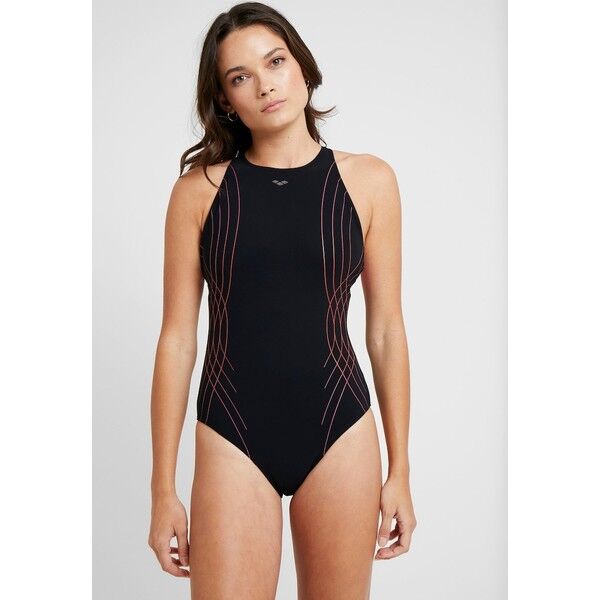 Arena ELISA EMBRACE BACK ONE PIECE SHAPEWEAR Kostium kąpielowy black/rose violet A1581G020