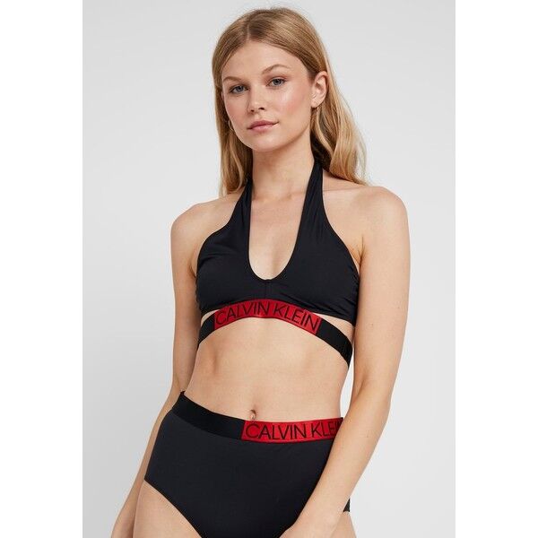 Calvin Klein Swimwear CORE ICON CROSS OVER BRALETTE Góra od bikini black C1781J017