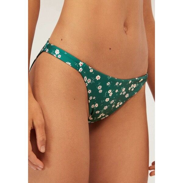 OYSHO MIT BLÜMCHENPRINT Dół od bikini green OY181I091