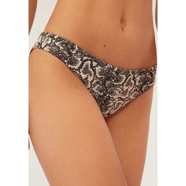 OYSHO MIT SCHLANGENHAUTPRINT Dół od bikini black OY181I08Z