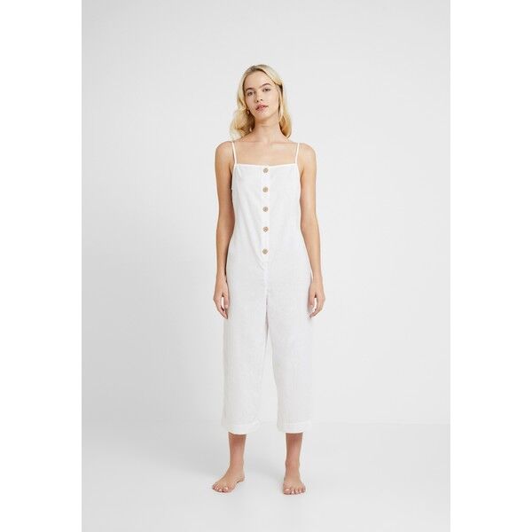 Topshop BUTTON FRONT JUMPSUIT Akcesoria plażowe white TP781H017