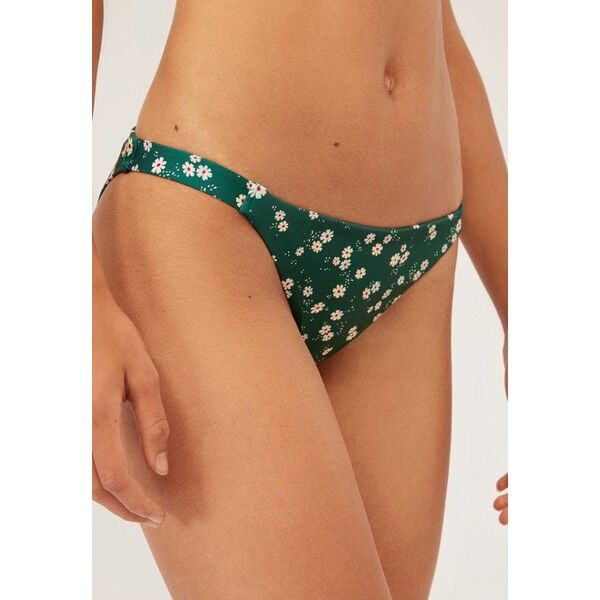 OYSHO MIT BLÜMCHENPRINT Dół od bikini green OY181I090