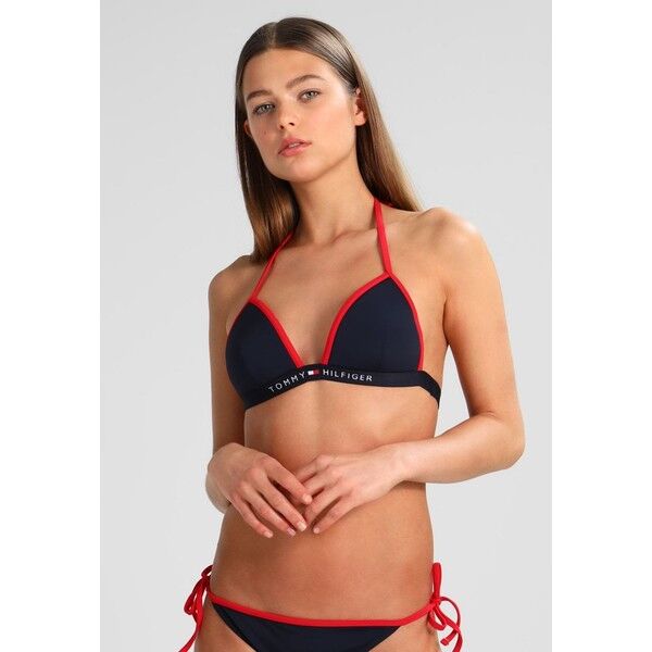 Tommy Hilfiger TRIANGLE FIXED Góra od bikini blue TO181J005