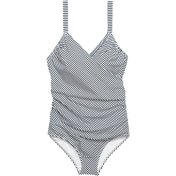 H&M H&M+ Kostium kąpielowy 0551379008 Biały/Paski