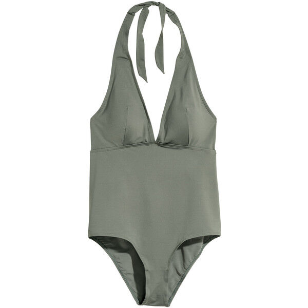 H&M H&M+ Kostium kąpielowy 0584633004 Zieleń khaki