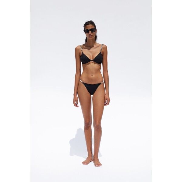 Zara DÓŁ OD BIKINI Z BIŻUTERYJNYM ZDOBIENIEM Czarny 5410/202