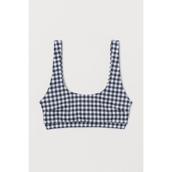 H&M Góra od kostiumu 0701078009 Czarny/Biała krata