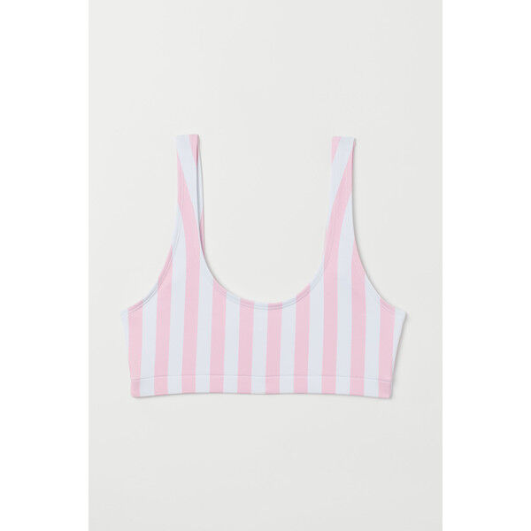 H&M Góra od kostiumu 0701078002 Jasnoróżowy/Biały