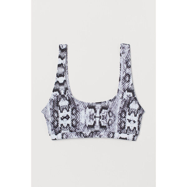 H&M Góra od kostiumu 0701078009 Szary/Wzór wężowej skóry