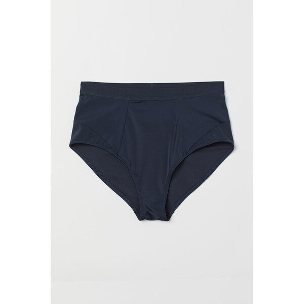 H&M Dół od kostiumu High Waist 0600932001 Ciemnoniebieski
