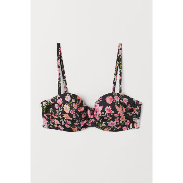 H&M Góra od kostiumu 0589599040 Czarny/Kwiaty