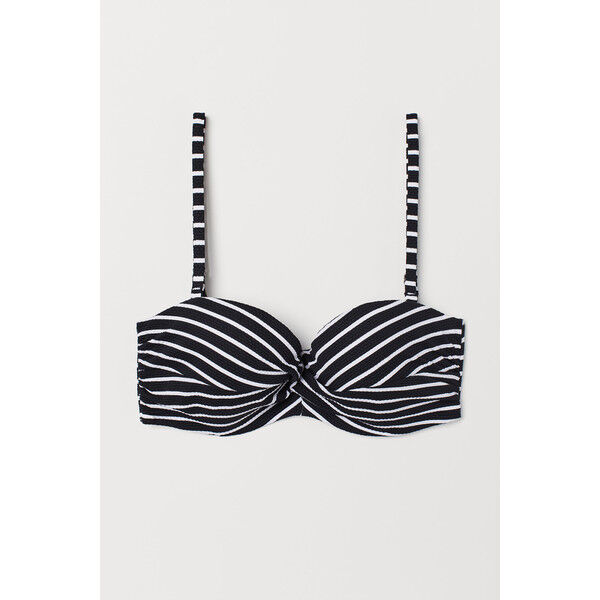 H&M Góra od kostiumu 0589599040 Czarny/Białe paski
