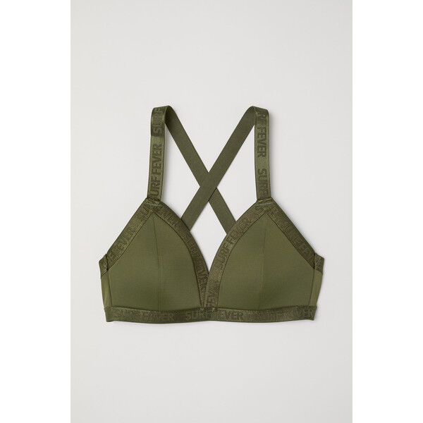 H&M Góra od kostiumu 0576692002 Zieleń khaki