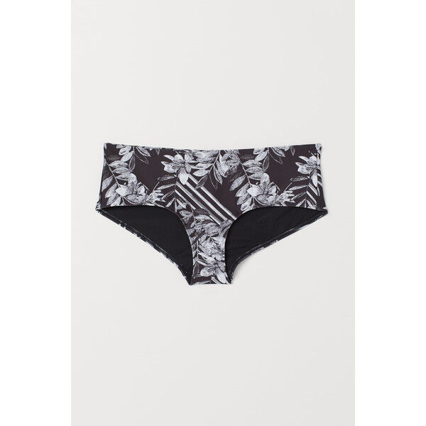 H&M Dół od kostiumu 0747786002 Czarny/Wzór liści