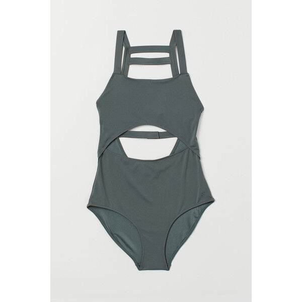 H&M Kostium kąpielowy z wycięciem 0715546002 Ciemnozielony