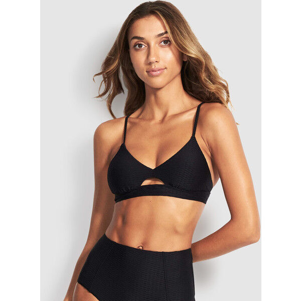 Seafolly LA LUNA KEYHOLE BRALETTE Góra od bikini black S1941I002