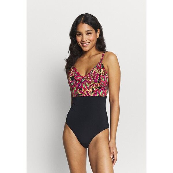Pour Moi HEATWAVE V NECK CONTROL SWIMSUIT Kostium kąpielowy black POJ81G00O