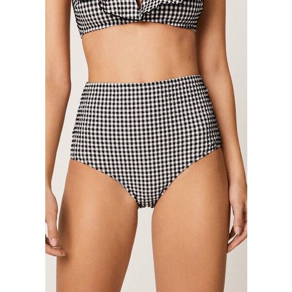 OYSHO MIT VICHY-MUSTER Dół od bikini black OY181I0A0