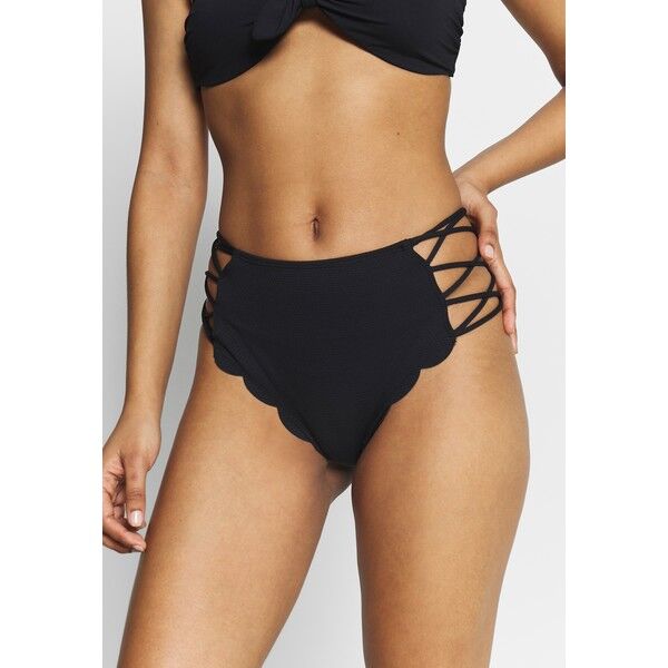 Hunkemöller SCALLOP HIGH WAIST CHEEKY Dół od bikini nero HM181I05Z