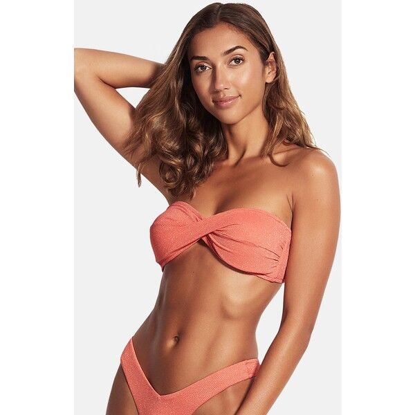 Seafolly STARDUST TWIST BANDEAU Góra od bikini antique coral S1981J064