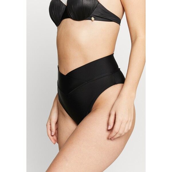 aerie V FRONT BANDED HI RISE HI CUT CHEEKY Dół od bikini true black AEF81I004
