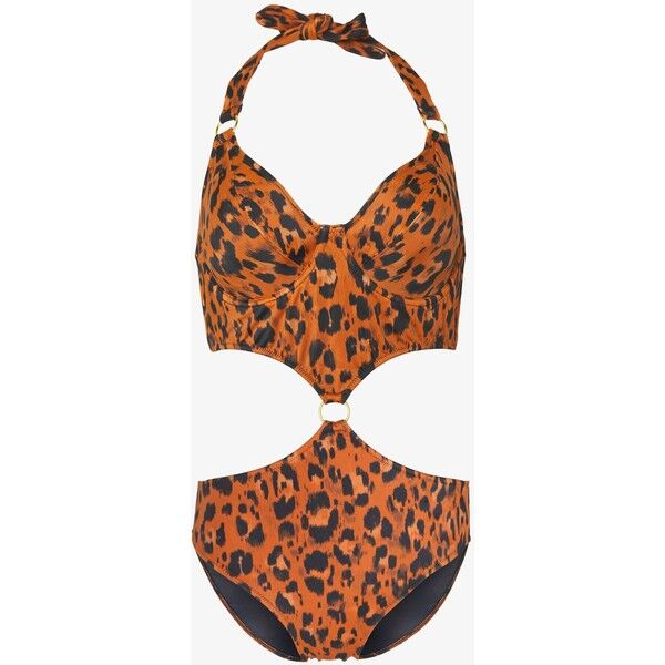 Freya ROAR INSTINCT PADDED CUT OUT HALTER SUIT Kostium kąpielowy cognac/black FR981G003