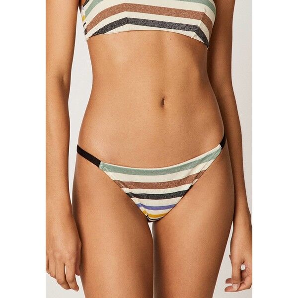 OYSHO MIT GUMMIBUND UND STREIFEN Dół od bikini off-white OY181I0A8