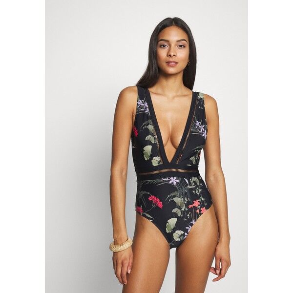 Ted Baker HIGHLAND DEEP V SWIMSUIT Kostium kąpielowy black TE481G015