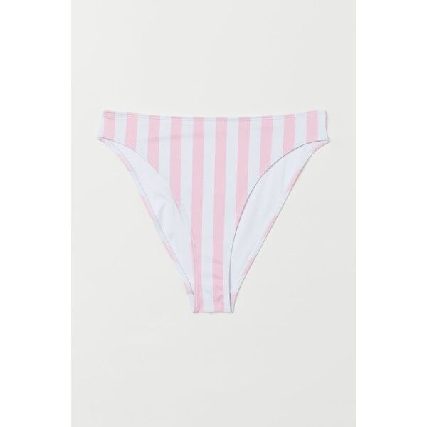 H&M Dół od kostiumu 0735452002 Jasnoróżowy/Białe paski