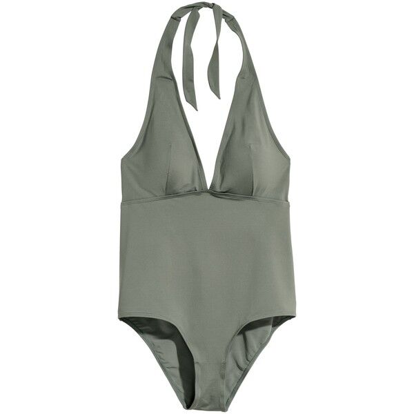 H&M H&M+ Kostium kąpielowy 0584633003 Zieleń khaki
