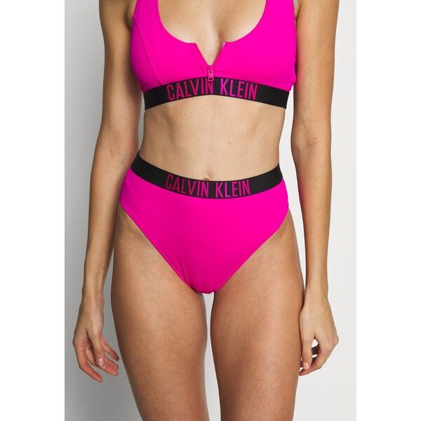 Calvin Klein Swimwear INTENSE POWER HIGH WAIST CHEEKY Dół od bikini pink C1781I01T