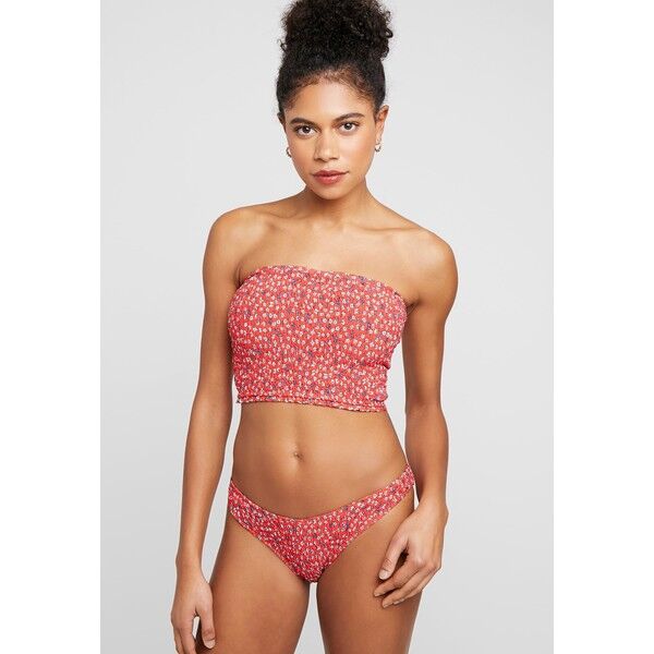 Cotton On Body SHIRRED LONGLINE BANDEAU SET Bikini red C1R81L008