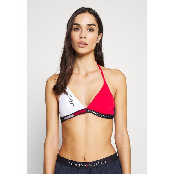 Tommy Hilfiger FIXED TRIANGLE Góra od bikini red glare TO181J01S