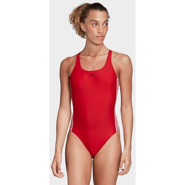 adidas Performance ATHLY V 3-STRIPES SWIMSUIT Kostium kąpielowy red/white AD541I0FY
