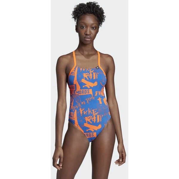 adidas Performance ALLOVER PRINT PRO SWIMSUIT Kostium kąpielowy orange AD581G03J