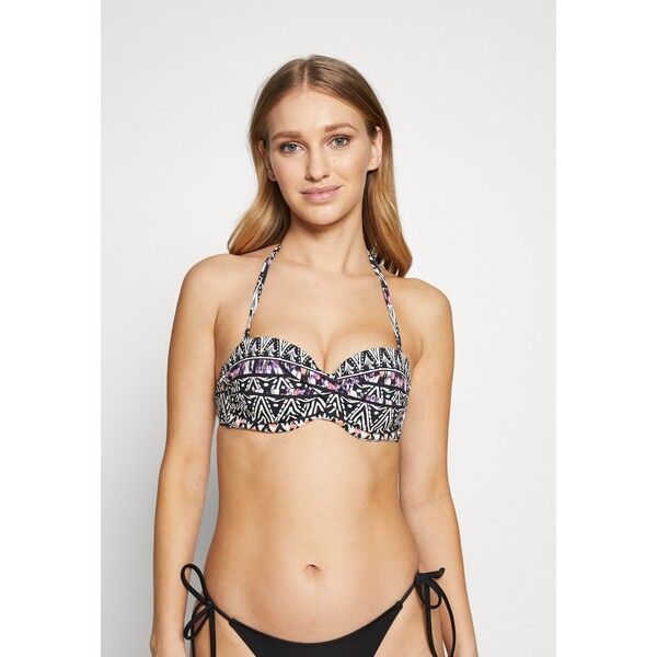 LASCANA WIRE BANDEAU Góra od bikini black/cream L8381J02C