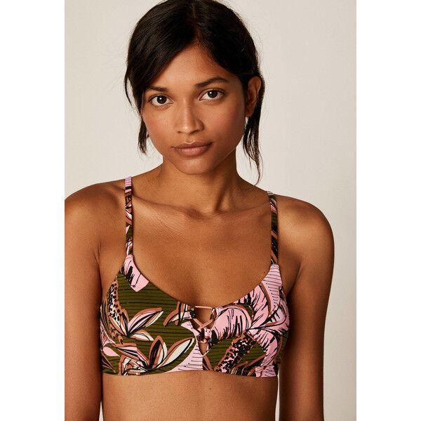 OYSHO BIKINIOBERTEIL MIT PALMENBLATTPRINT 32440373 Góra od bikini green OY181J05T