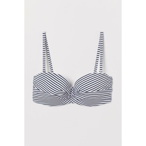 H&M Góra od kostiumu 0589599017 Biały/Ciemnoniebieskie paski
