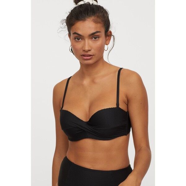 H&M Góra od kostiumu 0589599002 Czarny/Prążki