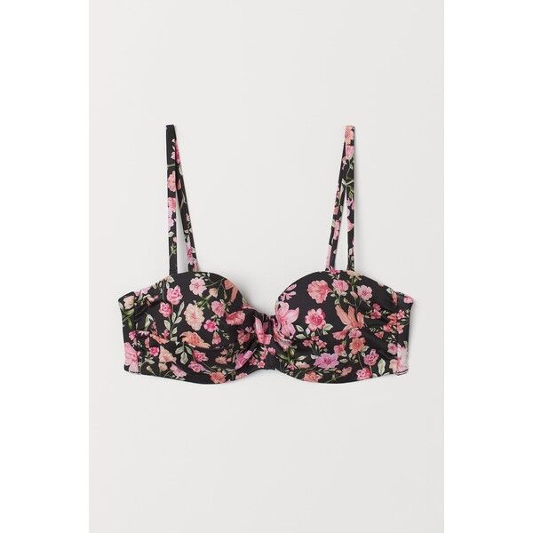 H&M Góra od kostiumu 0589599017 Czarny/Kwiaty