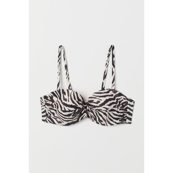 H&M Góra od kostiumu 0589599017 Naturalna biel/Zeberka