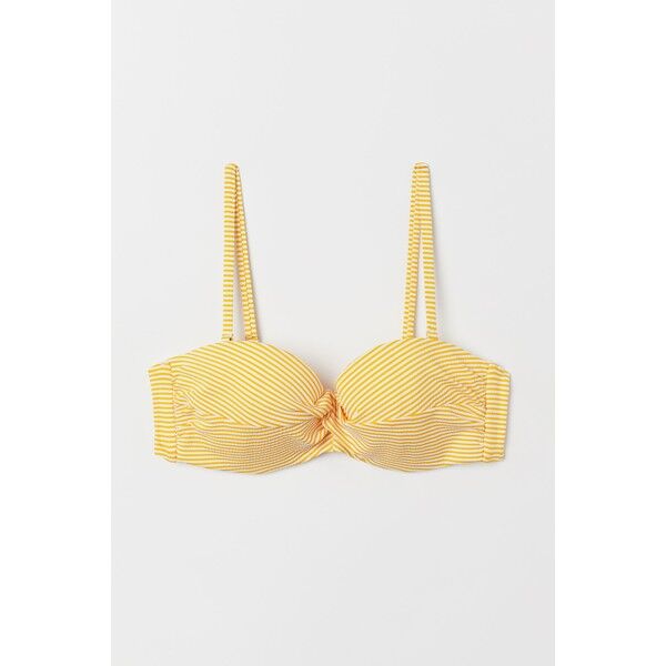 H&M Góra od kostiumu 0589599017 Żółty/Białe paski