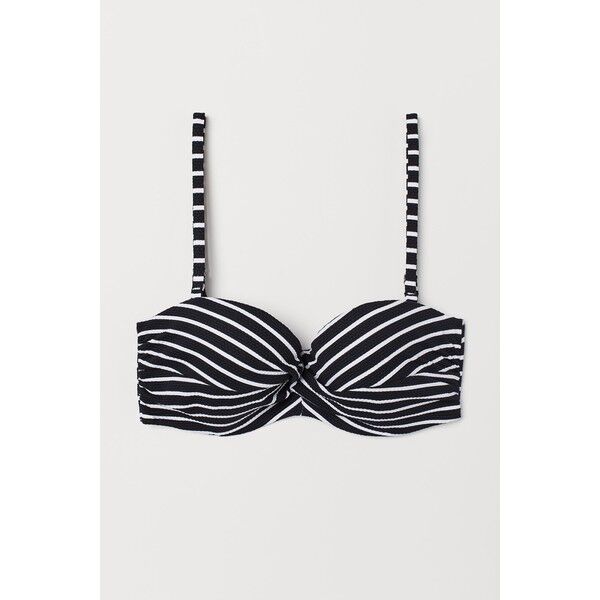 H&M Góra od kostiumu 0589599017 Czarny/Białe paski