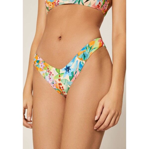 OYSHO BIKINISLIP MIT BLUMEN IN V-FORM 32447392 Dół od bikini multi-coloured OY181R0QK