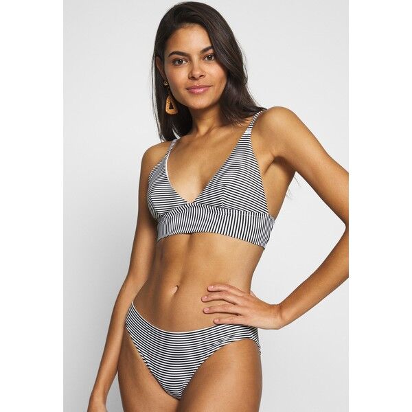 aerie TRIANGLE LONGLINE PRINTED FEEDER STRIPE Góra od bikini true black AEF81J00B
