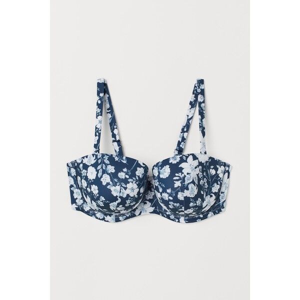H&M H&M+ Góra od kostiumu 0710277001 Ciemnoniebieski/Kwiaty