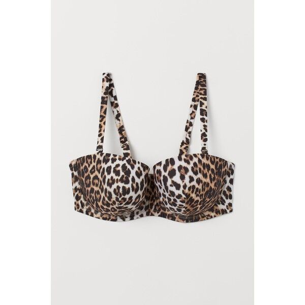 H&M H&M+ Góra od kostiumu 0710277001 Jasnobeżowy/Panterka