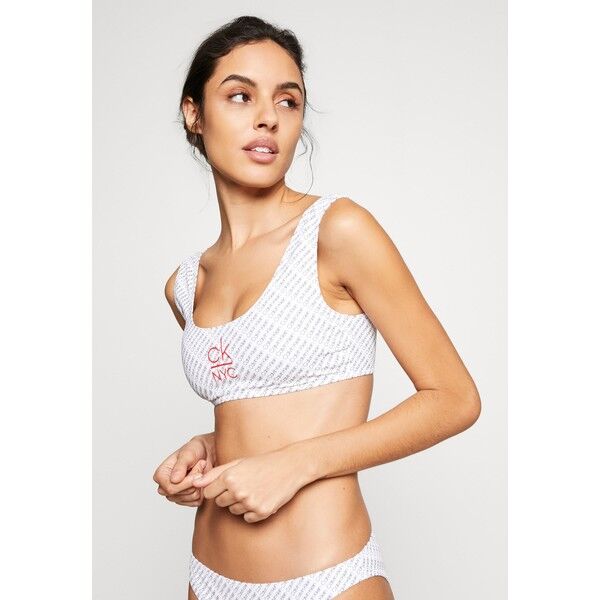 Calvin Klein Swimwear BRALETTE Góra od bikini white C1781J01R
