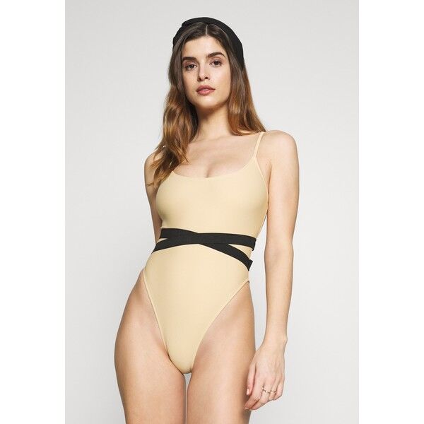Missguided DOUBLE WAIST STRAP DETAIL SWIMSUIT Kostium kąpielowy nude M0Q81G01N